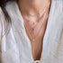 14k Bezel Diamond Faux Bolo Extra Small Box Chain Necklace - 2