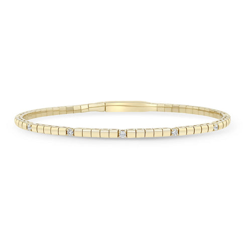 14k Dotted Diamond Flex Tennis Bracelet - 1