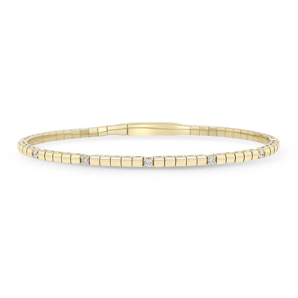14k Dotted Diamond Flex Tennis Bracelet - 1