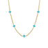 14k Prong Turquoise Quad Station Box Chain Necklace - 1