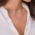 14k Prong Turquoise Quad Station Box Chain Necklace - 2