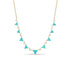14k Linked Graduated Turquoise and Diamond Trio Necklace - 1