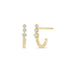 14k Graduated Prong Diamond J Hook Hoop Earrings - 1