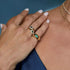 14k Emerald Cut Emerald Diamond Halo Signet Ring - 2