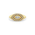 14k Emerald Cut Emerald Diamond Halo Signet Ring - 1