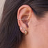 14k Prong Diamond Thin Aura Huggie Hoops - 2