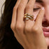14k Star Set Diamond Wave Ring - 2