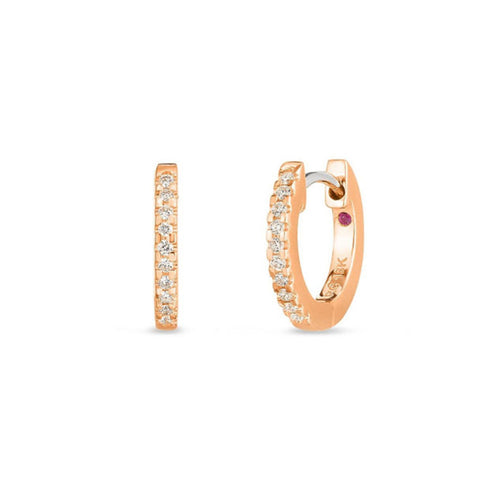 Classic Diamond Extra Small Hoop Earrings - 1