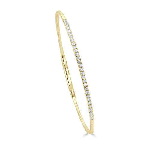 14K Gold & Diamond Flexible Bangle - 0.40ct - 1