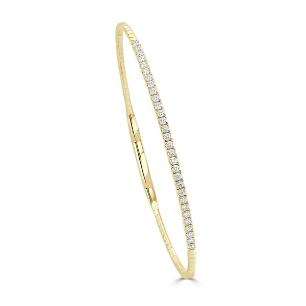 14K Gold & Diamond Flexible Bangle - 0.40ct - 1