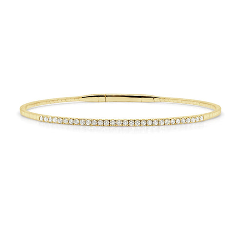 14K Gold & Diamond Flexible Bangle - 0.40ct - 2