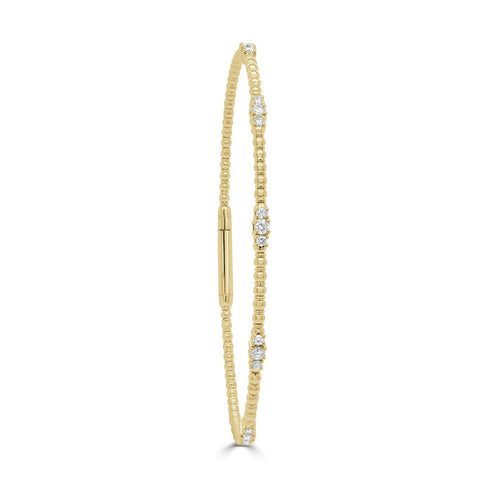 14K Gold & Diamond Flex Bangle - 0.34ct - 1