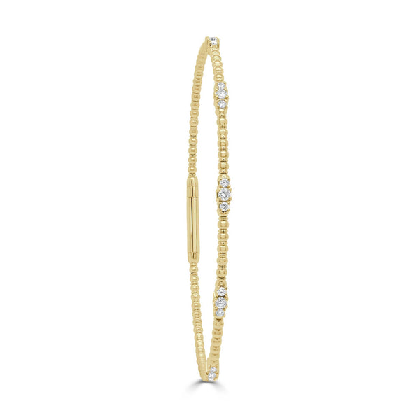 14K Gold & Diamond Flex Bangle - 0.34ct - 1