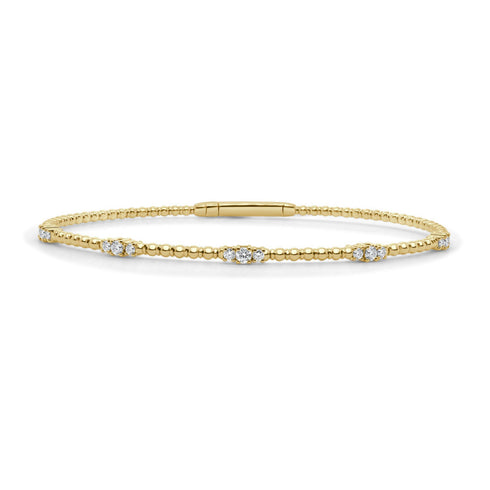14K Gold & Diamond Flex Bangle - 0.34ct - 2
