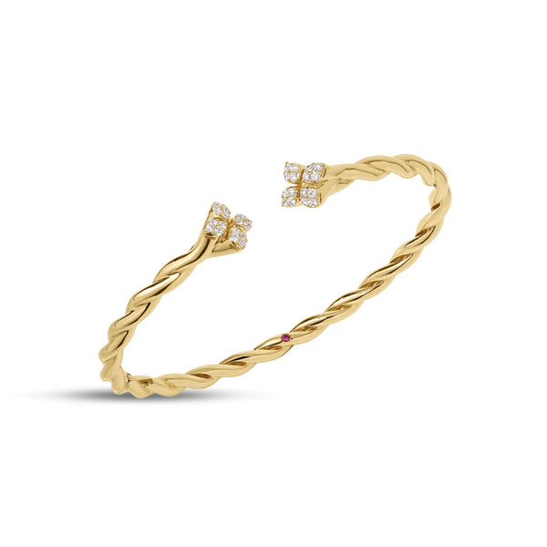 Love In Verona Narrow Diamond Twist Bangle - 1