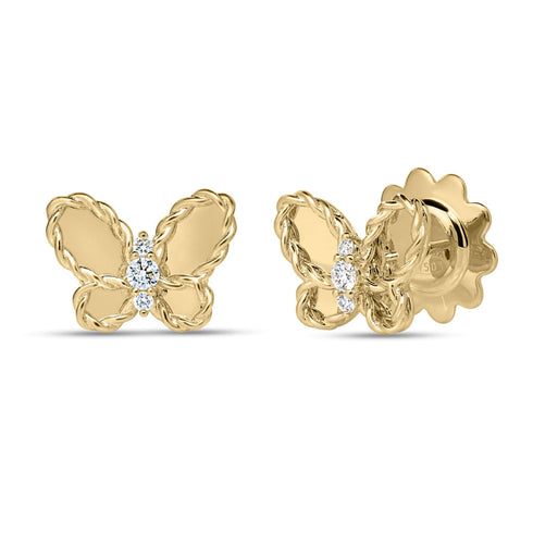 Jasmine Small Butterfly Diamond Stud Earrings - 1