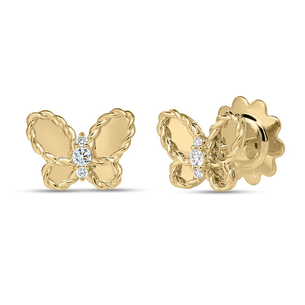 Jasmine Small Butterfly Diamond Stud Earrings - 1