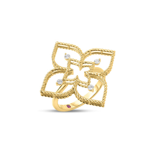 Princess Flower Open Frame Diamond Ring - 1
