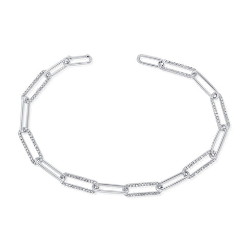 14k Gold & Diamond Paperclip Link Bracelet - 1.18ct - 1