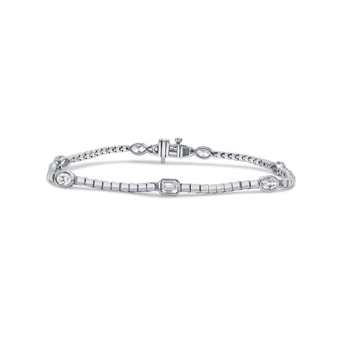 14K Gold Fancy-Shape Diamond Bracelet - 1.16ct - 1