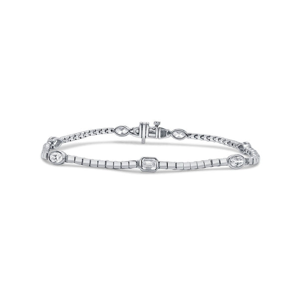 14K Gold Fancy-Shape Diamond Bracelet - 1.16ct - 1