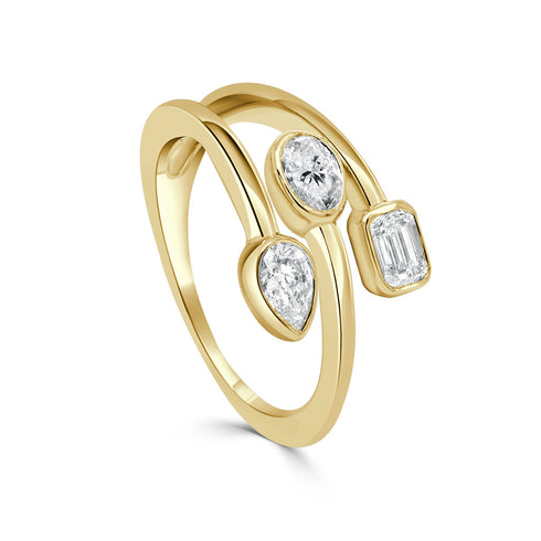 14K Gold Mix Shape Diamond Ring - 0.63ct - 1