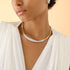 18K Yellow Gold Necklace with Diamond Pavé Crossover, 16.75" - 3