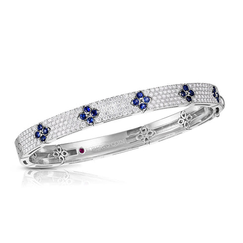 Love In Verona Pave Diamond &amp; Blue Sapphire Bangle - 1