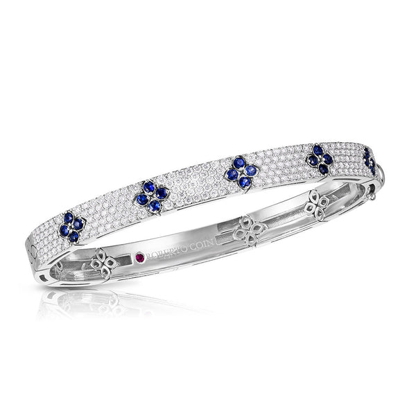 Love In Verona Pave Diamond &amp; Blue Sapphire Bangle - 1