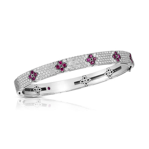Love In Verona Pavé Diamond And Gemstone Bangle - 1
