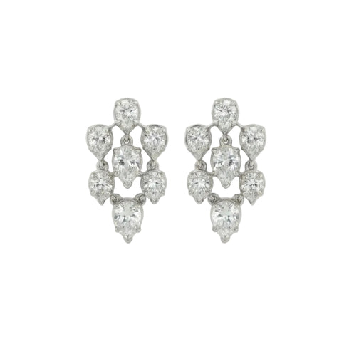 14K Gold Pear Shape Diamond Drop Earrings - 2.88 CT - 1