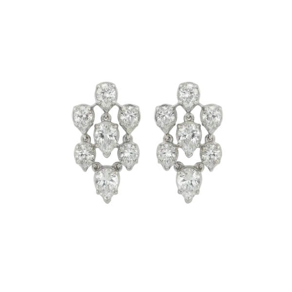 14K Gold Pear Shape Diamond Drop Earrings - 2.88 CT - 1