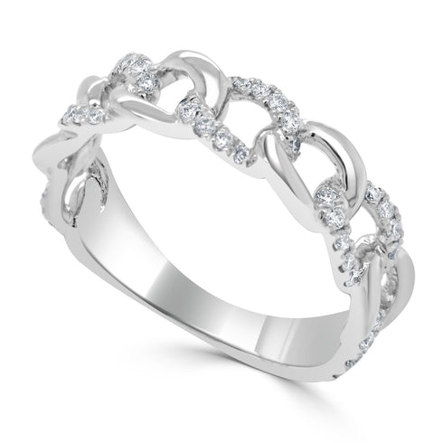 14k Gold & Diamond Link Ring - 0.33 ct - 1