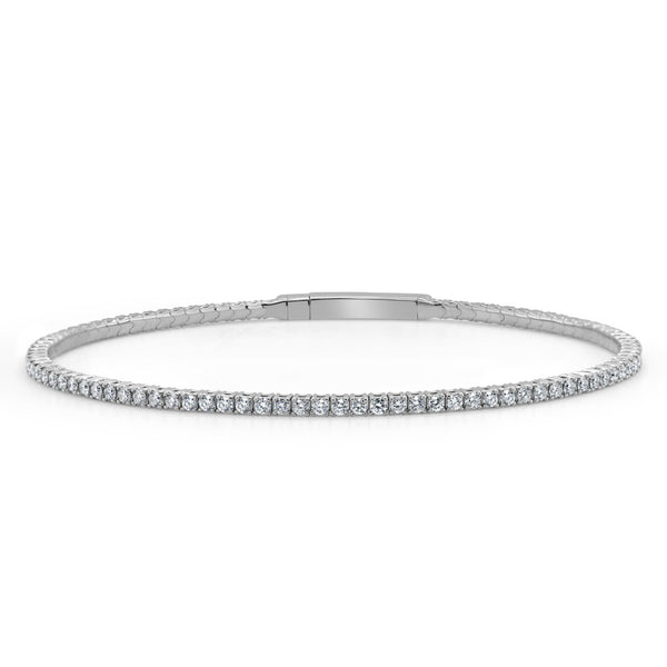 14k Gold & Diamond Flexible Bangle - 1.54ct - 1