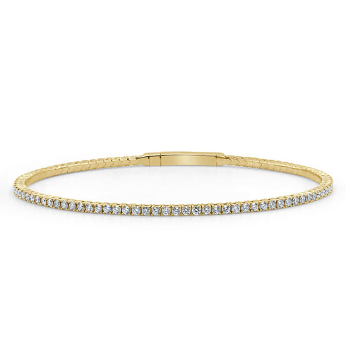 14k Gold & Diamond Flexible Bangle - 1.54ct - 1