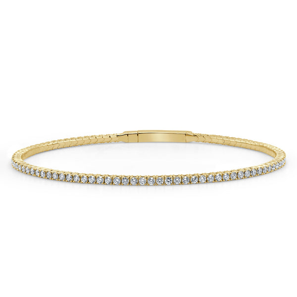 14k Gold & Diamond Flexible Bangle - 1.54ct - 1