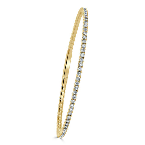 14k Gold & Diamond Flexible Bangle - 2.00ct - 1
