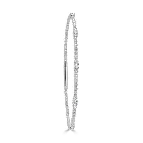 14K Gold & Diamond Flex Bangle - 0.34ct - 1