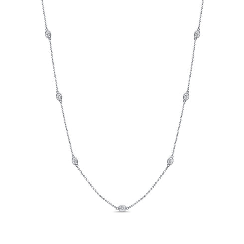 14K Gold & Oval-Cut Diamond Necklace - 0.92ct - 1