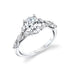 Oval Diamond Engagement Ring with Marquise Leaf Accents - 1