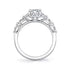 Oval Diamond Engagement Ring with Marquise Leaf Accents - 2