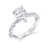 Pear Shaped Diamond Engagement Ring with Marquise Accent Band - 1