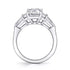Emerald Cut Diamond Engagement Ring with Tapered Baguette Side Stones - 2