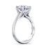 Round Diamond Solitaire Engagement Ring with Wide Grooved Band - 2