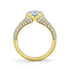 Yellow Gold Emerald Cut Half Bezel Engagement Ring with Micro-Pavé Band - 2