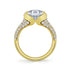 Yellow Gold Oval Diamond Engagement Ring with Wrap Detail and Pavé Band - 2