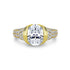 Yellow Gold Oval Diamond Engagement Ring with Wrap Detail and Pavé Band - 3