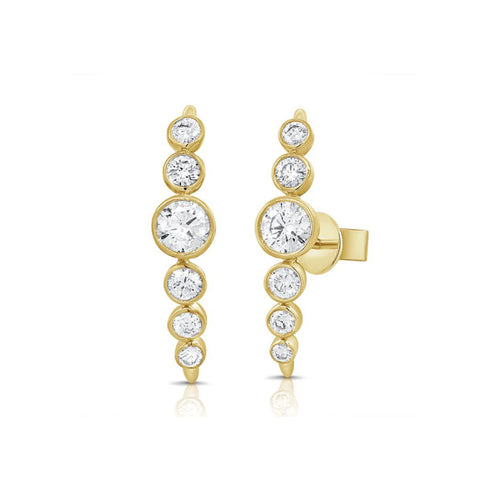 1.12ct Diamond Graduated Bezel Set Earrings - 1