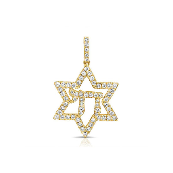 0.38ct Diamond Star Of David Pendant - 1