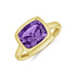 4.23ct Cushion Shape Amethyst Bezel Set Solitaire Ring - 1